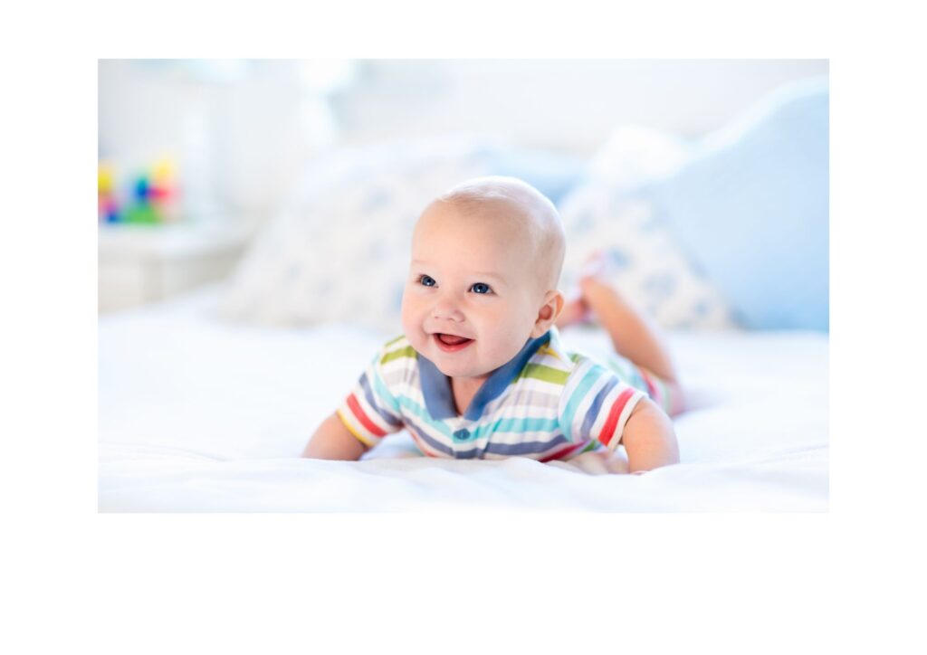 Cute baby on his tummy